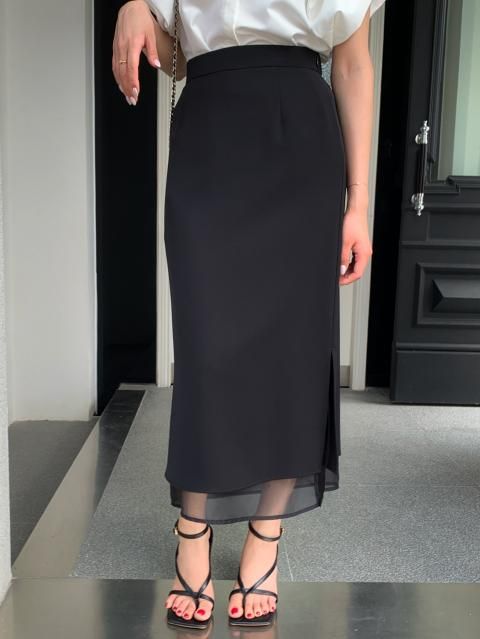 SHEER LAYERED TIGHT SKIRT