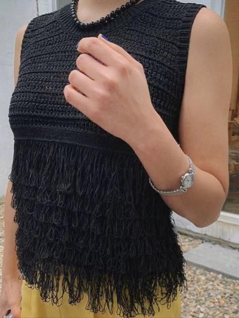 FRINGE KNIT NS TOPS