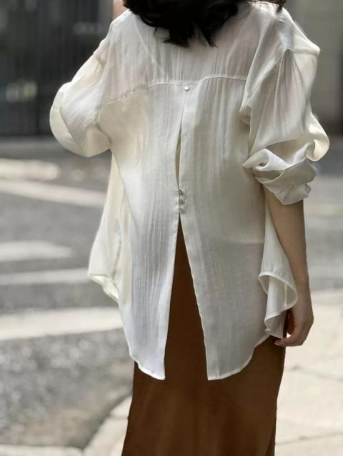 TENCEL BACK DESIGN SHIRT TOPS