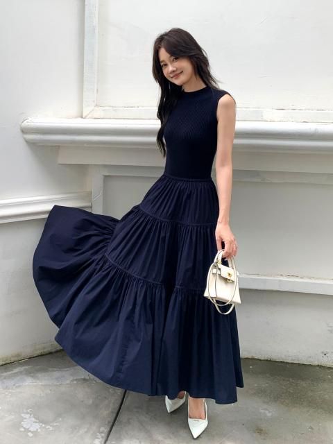 AMBER DOCKING TIERED DRESS