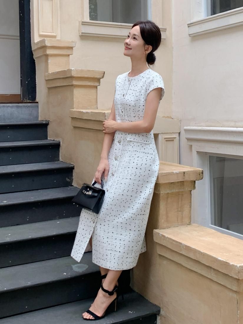birthdaybash【SUMMER TWEED I LINE DRESS】 SUMMER TWEED I LINE DRESS - BIRTHDAY BASH