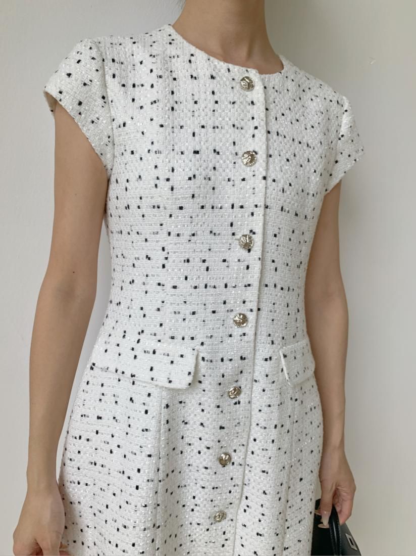 SUMMER TWEED I LINE DRESS - BIRTHDAY BASH