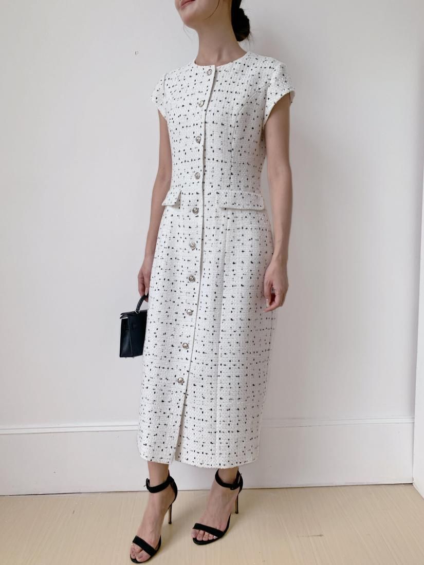 SUMMER TWEED I LINE DRESS - BIRTHDAY BASH