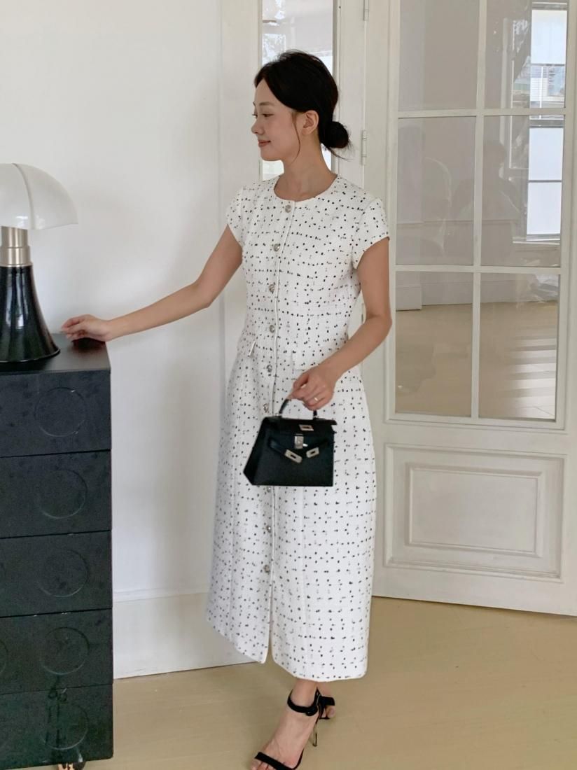 SUMMER TWEED I LINE DRESS - BIRTHDAY BASH
