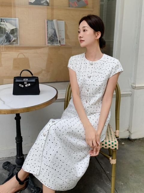 SUMMER TWEED I LINE DRESS