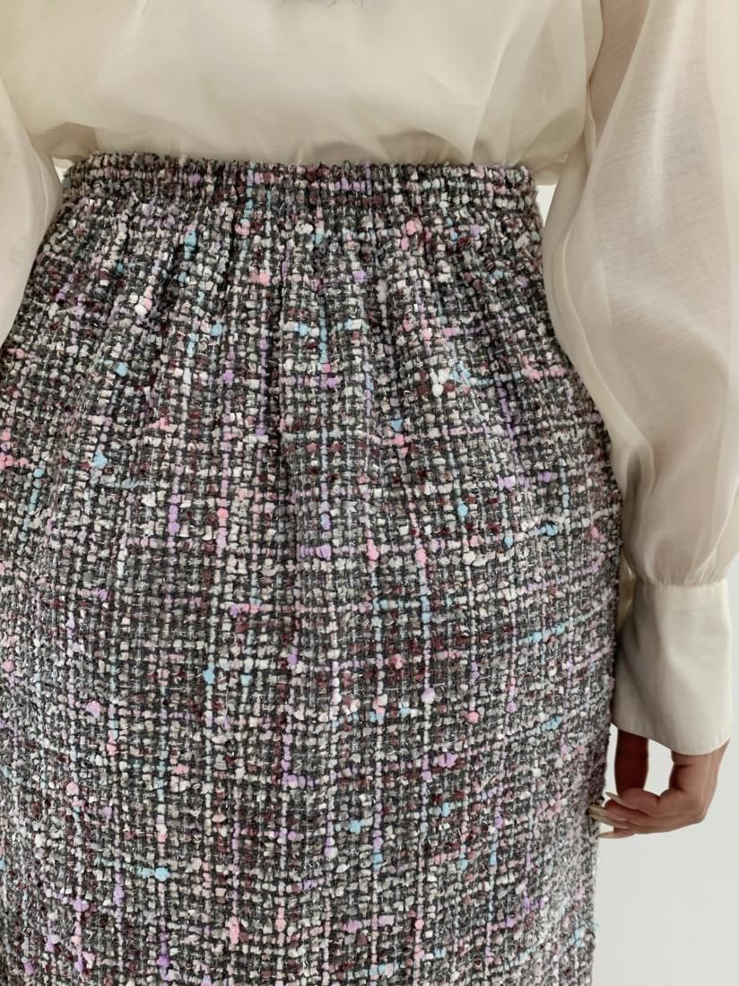 Rene♡Tweed Tight Long Skirt ♡ダークネイビーMIX Rene♡Tweed Tight Long Skirt ♡ダークネイビーMIX Renéの