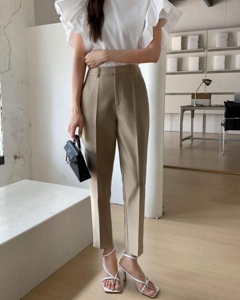 ںټBB SATIN COLOR PANTS BEIGE