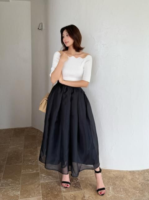 GATHER CHIFFON SKIRT