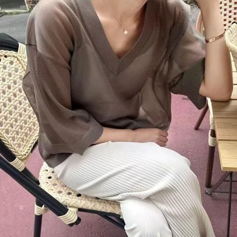 LAME  SHEER KNIT TOPS