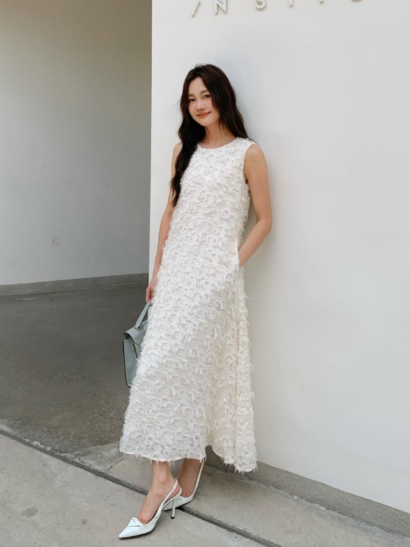FLOWER JACQUARD A LINE DRESS - BIRTHDAY BASH