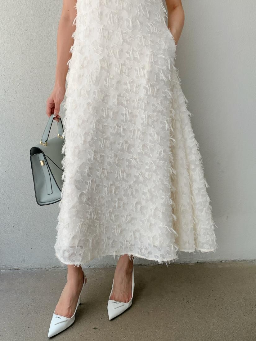 ワンピース Birthday Bash JACQUARD HEPBURNDRESSO JACQUARD HEPBURN DRESS IVORY - BIRTHDAY BASH