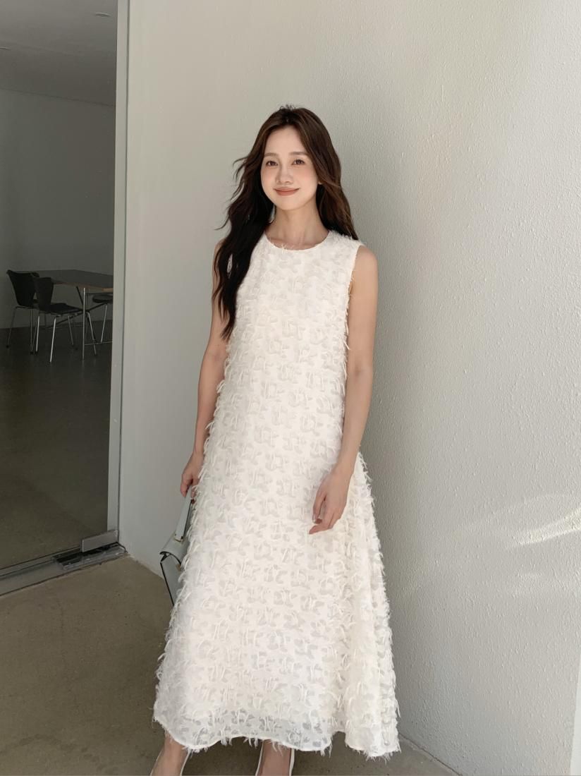 FLOWER JACQUARD A LINE DRESS - BIRTHDAY BASH