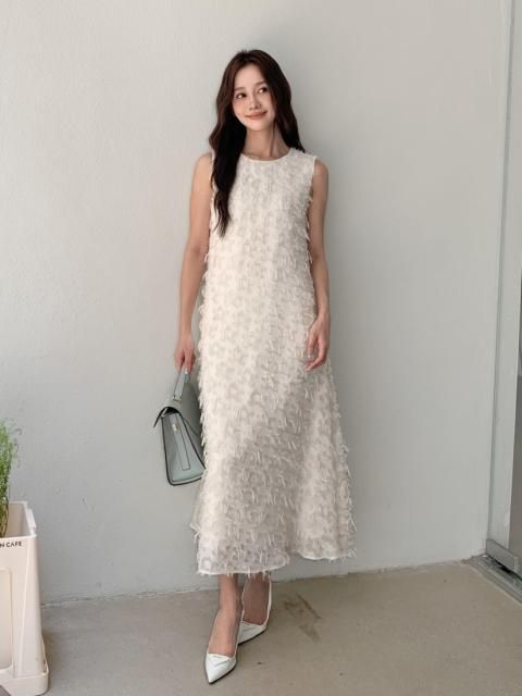 FLOWER JACQUARD A LINE DRESS