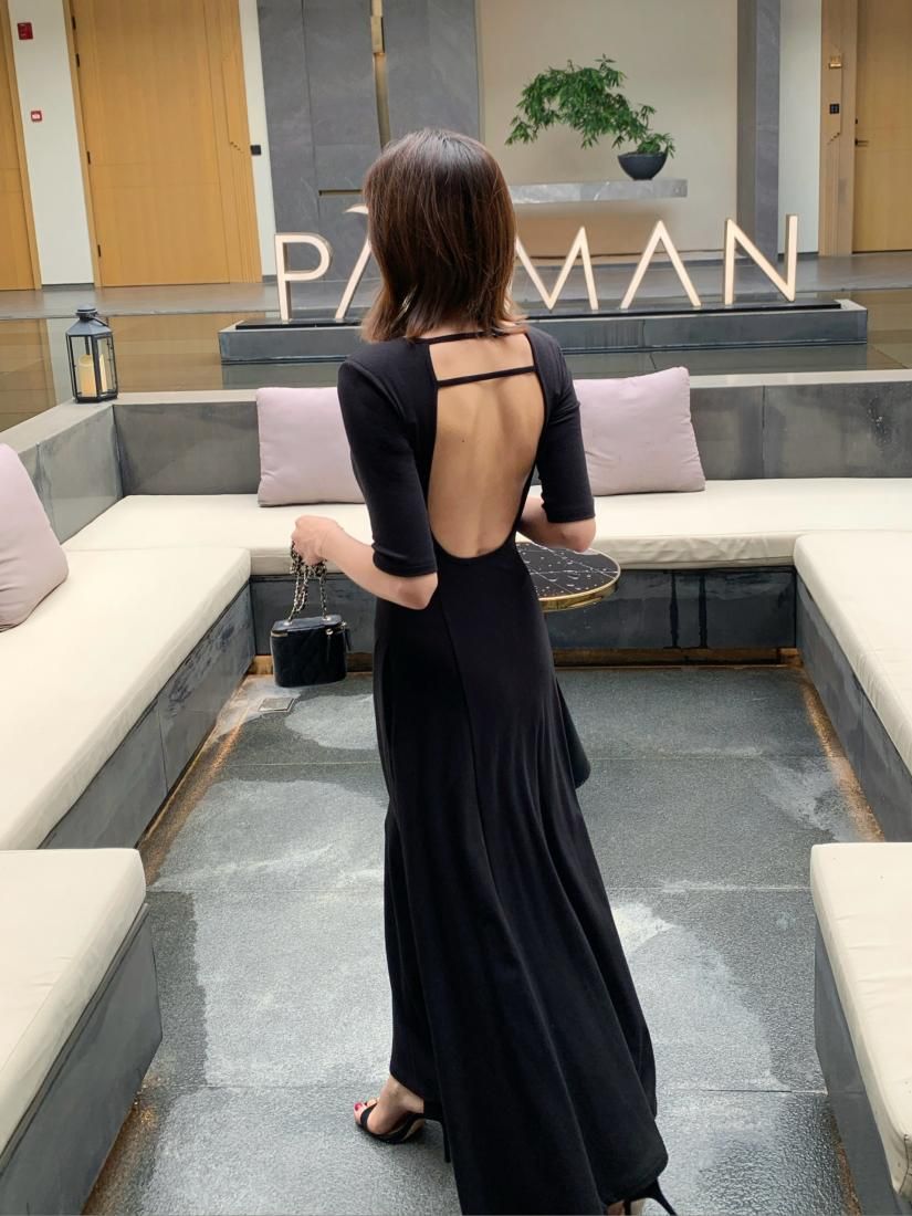 BACK OPEN STRAP FLARE DRESS - BIRTHDAY BASH