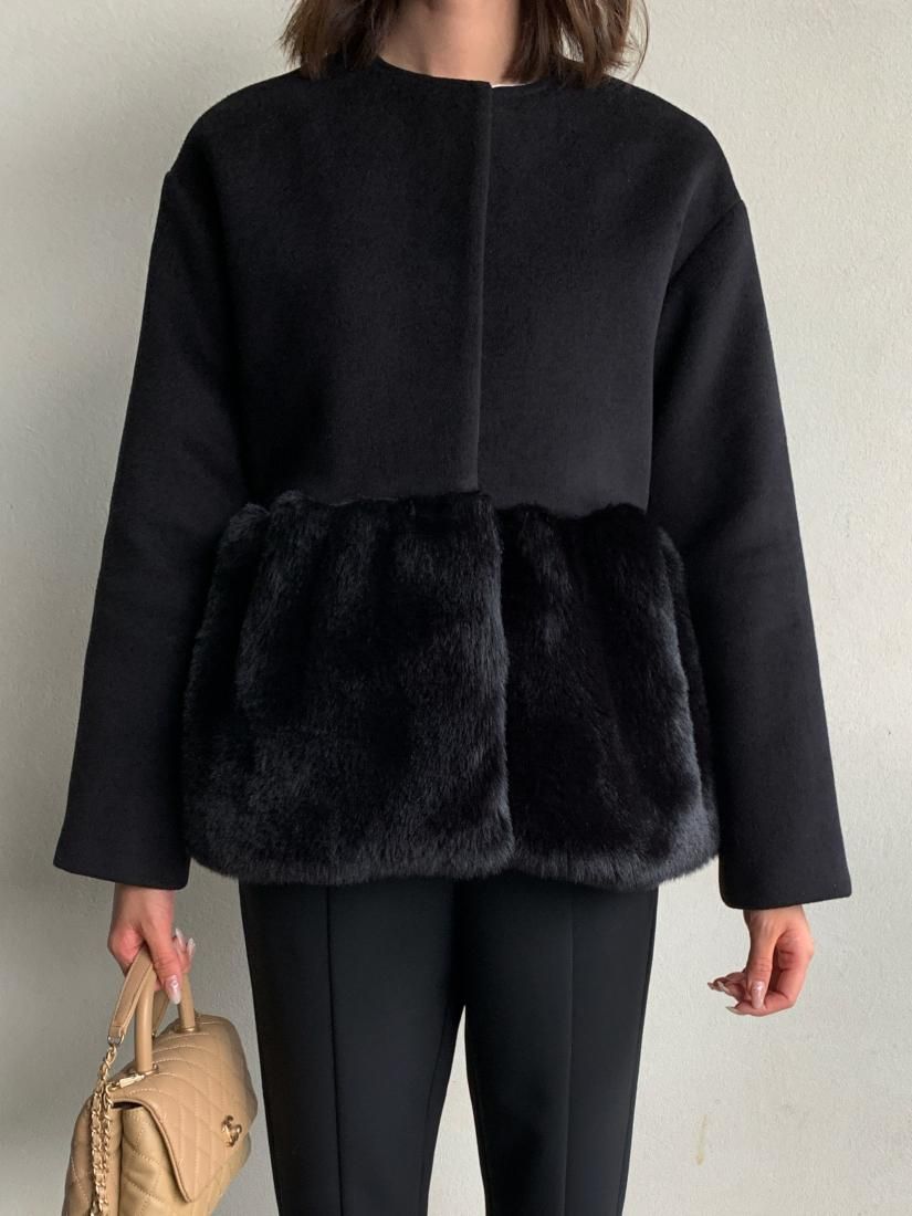 PEPLUM FUR DOCKING COAT - BIRTHDAY BASH