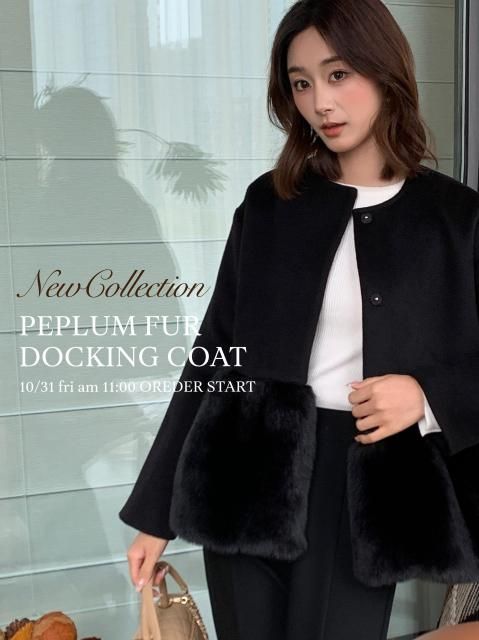 PEPLUM FUR DOCKING COAT
