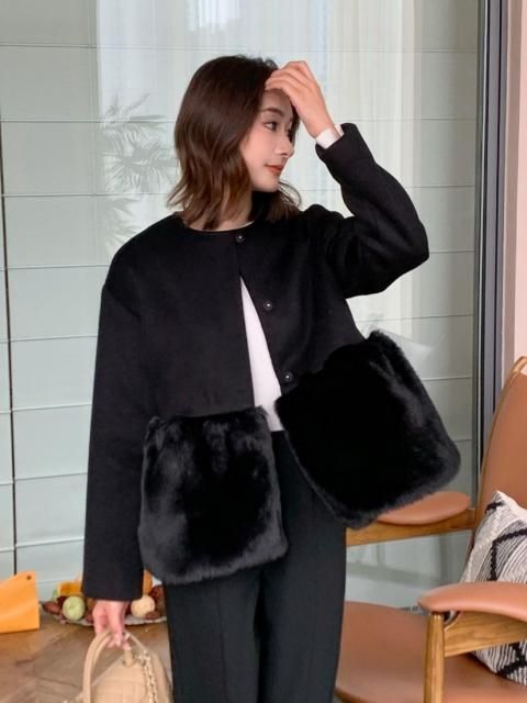 PEPLUM FUR DOCKING COAT