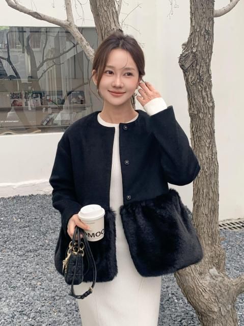 PEPLUM FUR DOCKING COAT