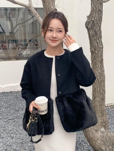 PEPLUM FUR DOCKING COAT