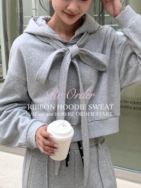 RIBBON HOODIE SWEAT