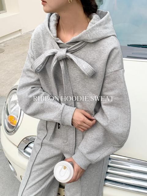 RIBBON HOODIE SWEAT