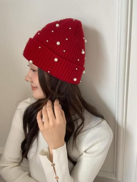 Pearl Bijou knit cap