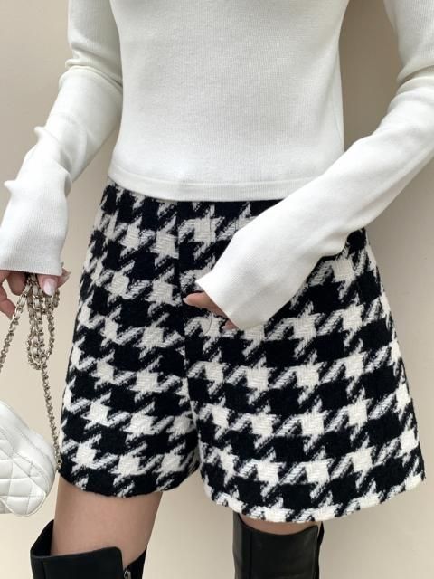 HOUNDSTOOTH SETUP SHORT PANTS
