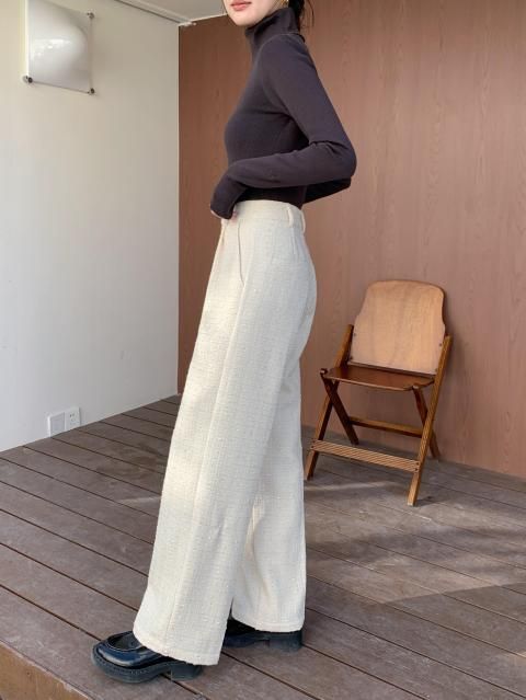 CEREZA TWEED STRAIGHT PANTS
