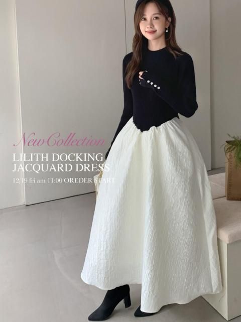 LILITH DOCKING JACQUARD DRESS