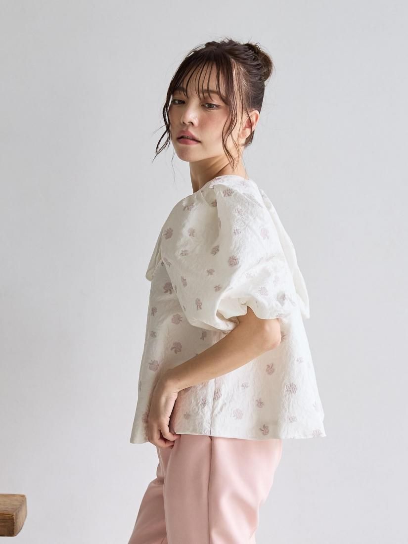 SIERRA FLOWER JACQUARD PUFF RIBBON TOPS - BIRTHDAY BASH