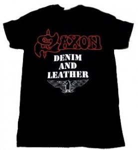 SAXON「DENIM AND LEATHER」Tシャツ - バンドTシャツ SHOP NO-REMORSE