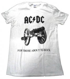 AC/DC「FOR THOSE ABOUT TO ROCK WHITE」Tシャツ - バンドTシャツ SHOP NO-REMORSE online  store　