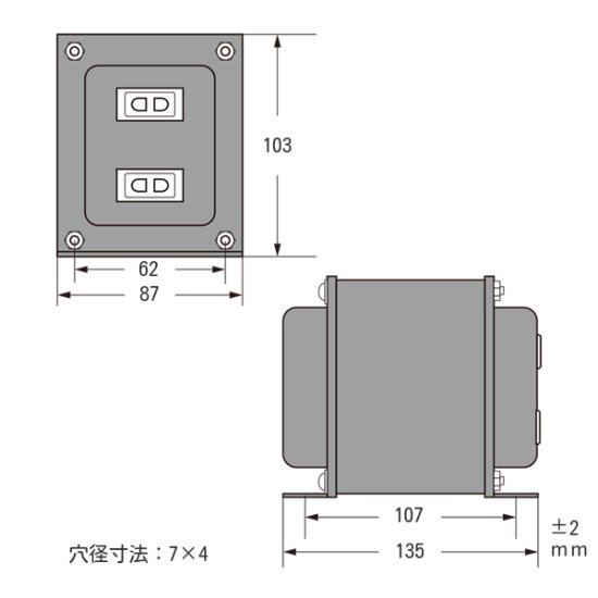 200V⇒220V~240V(230V) 1000VA max単相単巻トランス [2023-1KC