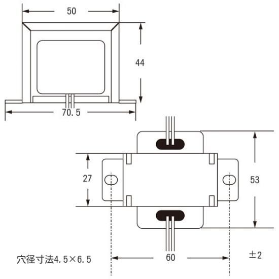 0-7K-10K-12KΩ：4-8Ω アウトプットトランス [T-1200R12K]リード線