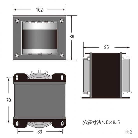 0-10-12(CT)-18-20-22-24V 5A 電源トランス [J-245] - 秋葉原の