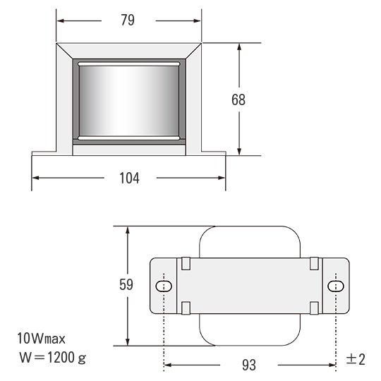 2.5-3.5kΩ（5-7kΩ）：4-8Ω（8-16Ω） 10W シングル用出力トランス [OPT