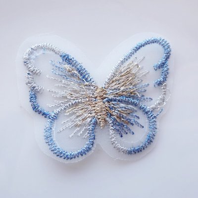 蝶の刺繍モチーフパーツ・Lサイズ（各2個） - アクセサリーパーツ専門店