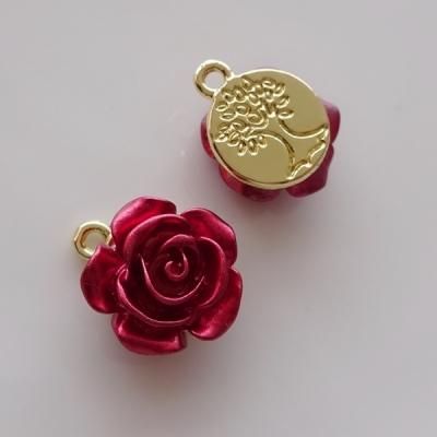 LIBERTY 「バラは赤い」チャームネックレス 深い赤いバラチャーム | アクセサリー - アクセサリーパーツ
