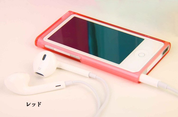 iPod nano 7世代・ソフトケース 強化ガラスフィルム付き レッド