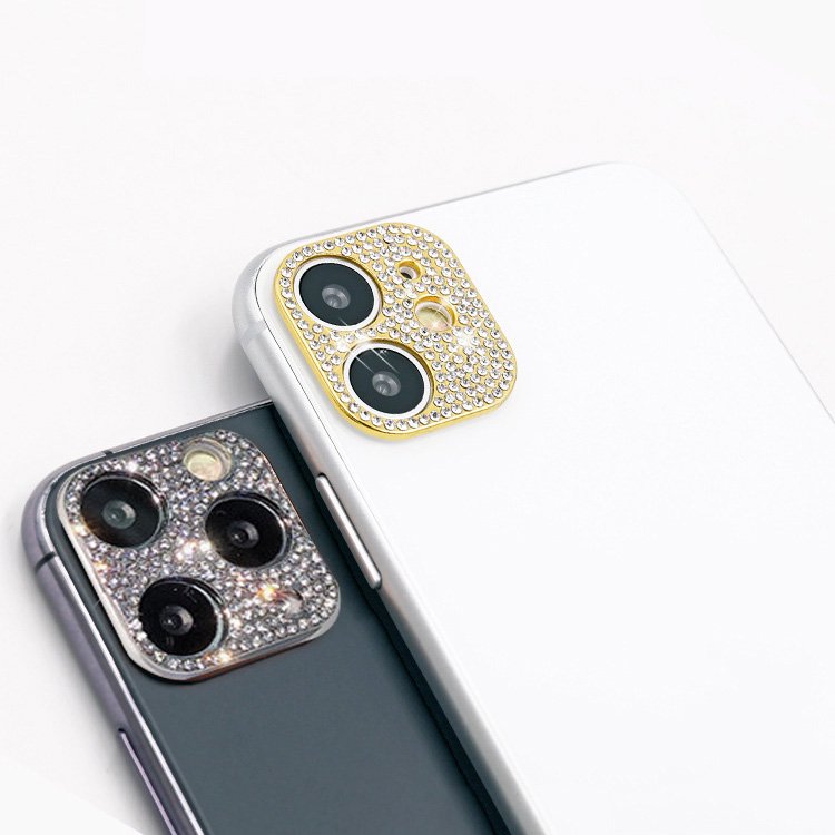 Apple iPhone11 11 Pro 11 Pro Max カメラレンズ 保護 アルミカバー 可愛い キラキラ お洒落 デコ  ラインストーン メタルカバー IT問屋