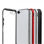 iphone SE  ケース 前後ガラス メタルサイド アルミバンパーケース マグネット装着クリア透明 背面ガラス アイフォン se3 se2 第2世代・第3世代 2020/2022年モデル対応 86