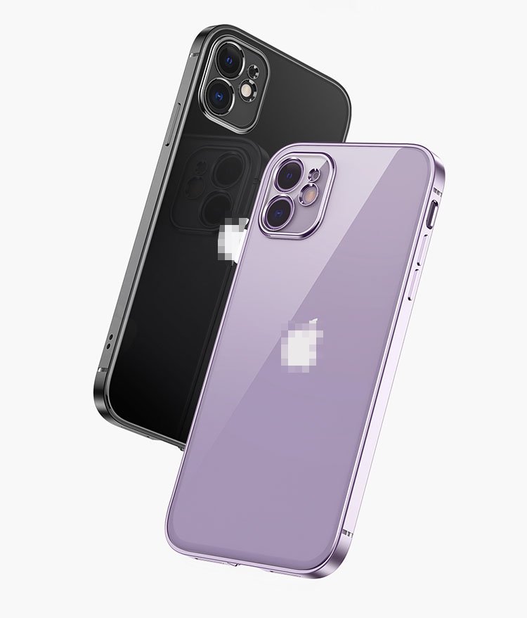 iPhone12 ケース 12/mini/Pro/ProMax クリア ケース メッキ 透明 TPU