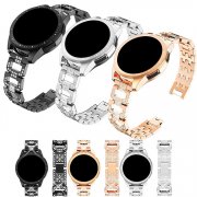 Galaxy Watch3 45mm/41mm用 交換バンド 高級ステンレス ベルト エレガント 可愛い かわいい クリスタル風デコレーション 交換リストバンド