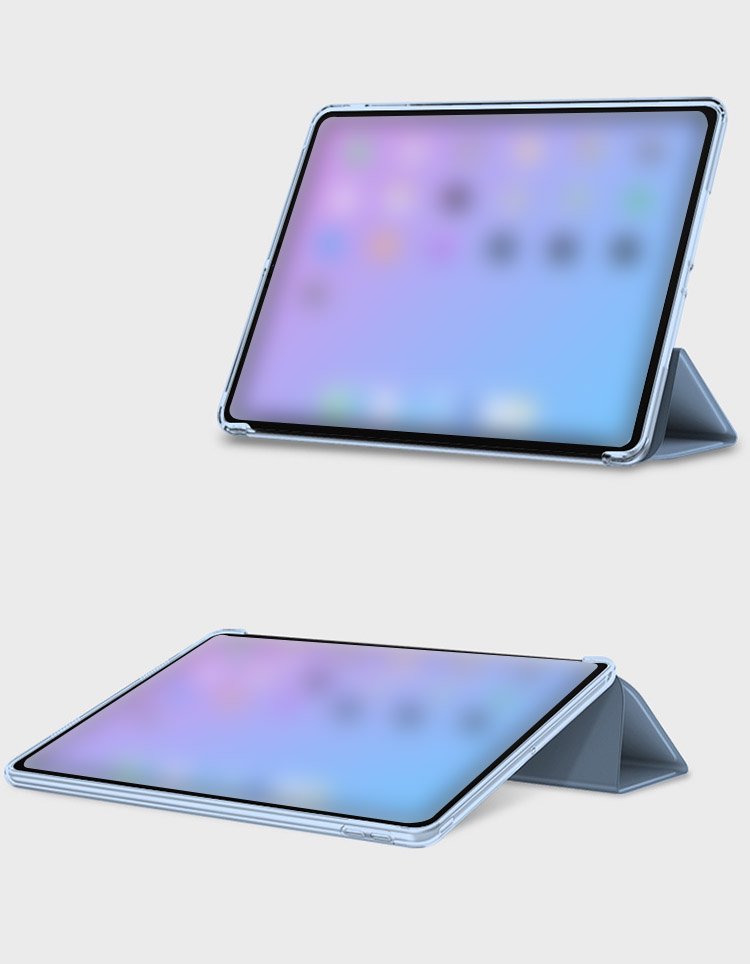 iPad Air 第4世代 10.9インチ ケース/カバー マット仕上げ半透明手帳型 PUレザー シンプル アイパッドエアー4 第四世代 2020年  三つ折スタンド 衝撃吸収 スタンド機能 - IT問屋