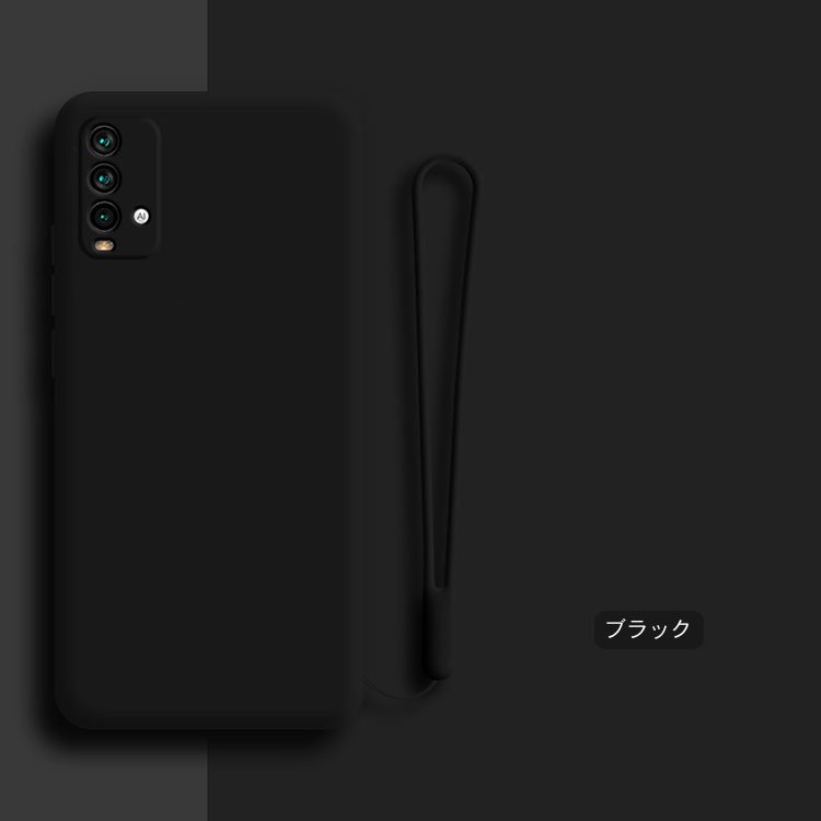 Xiaomi Redmi 9T 4G ケース ストラップ付き シンプル 保護ケース