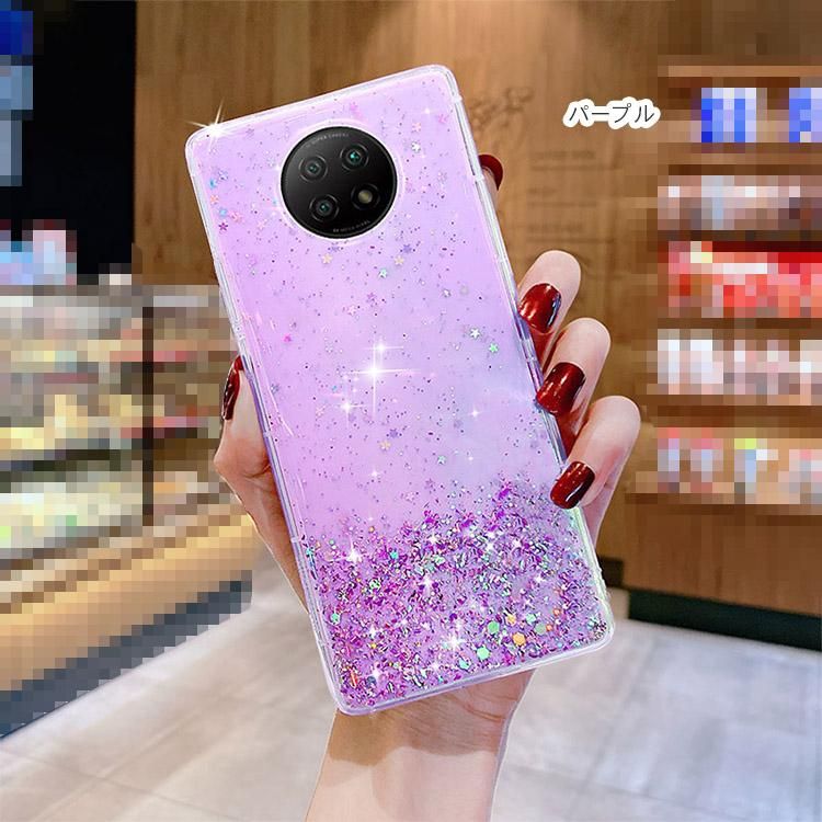 Xiaomi Redmi Note 9T ケース かわいい ストラップホール付き きらきら