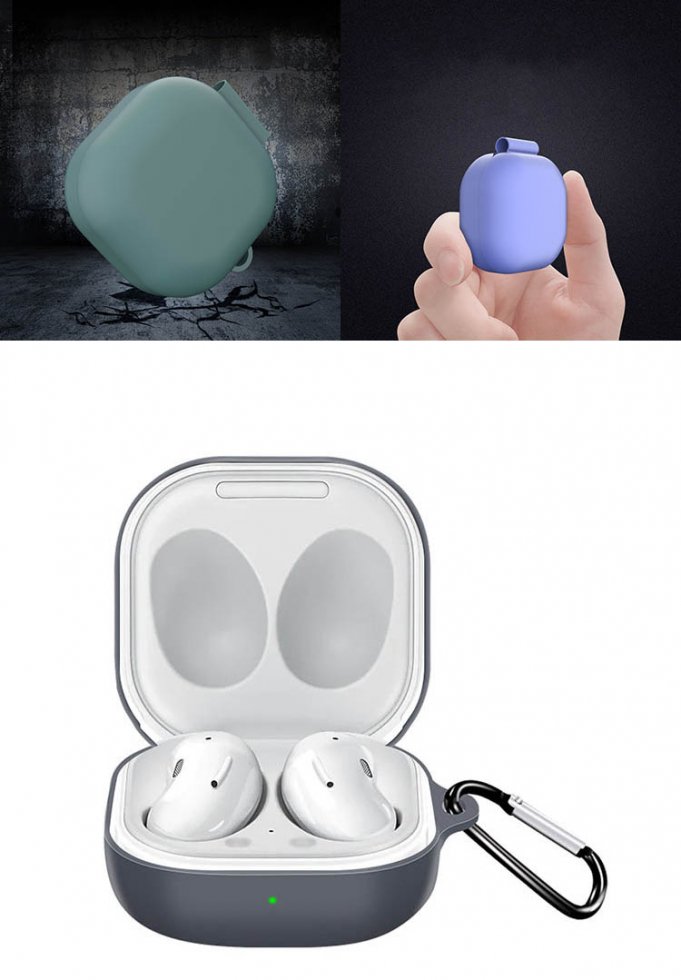 Samsung Galaxy Buds 2/Buds2 Pro サムスン ギャラクシー ワイヤレスイヤホン 充電穴付き 保護ギャラクシー Buds 2  シリコンカバー カラビナ付き おしゃれ 便利 - iPhone16 バンパー ケースのIT問屋