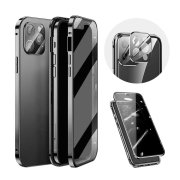 iPhone13 アルミバンパー 13 mini/13 Pro/13 Pro Max カバー クリア 透明 前後 ガラス アルミサイドバンパー アイフォン13 -24