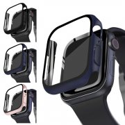 Apple Watch Series 9/8/7 ケース ガラスフィルム カバー 全面保護 液晶カバー アップルウォッチ 7 41mm/45mm フィルム一体 装着簡単
