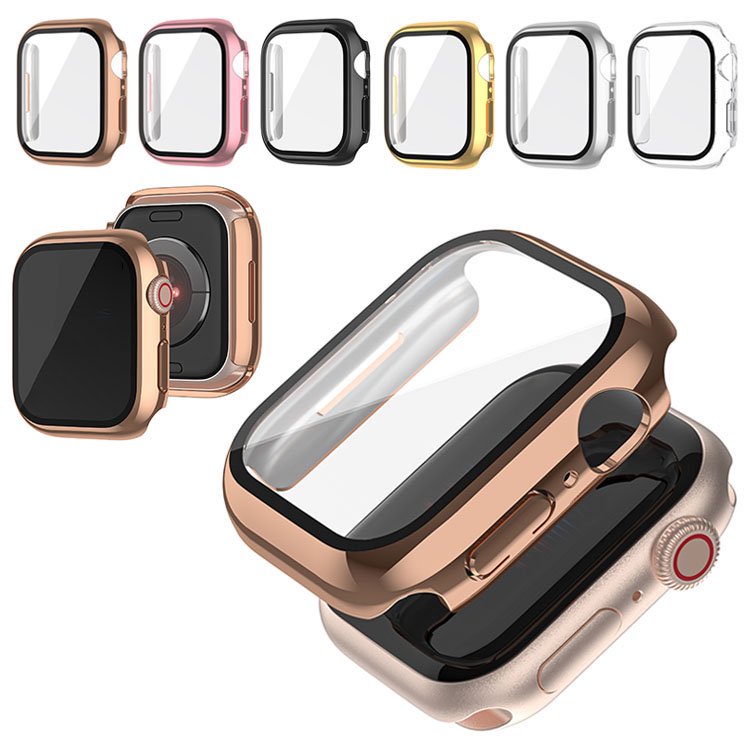 Apple Watch Series 8/7 ケース ガラスフィルム カバー 全面保護 液晶